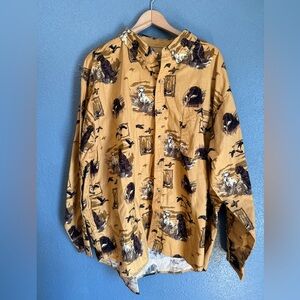 VTG Deadstock Men's Duck Hunting Black & Yellow Lab Graphic Cotton Shirt
